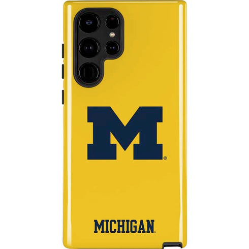 University of Michigan M Logo Yellow Galaxy S25 Ultra Impact Case